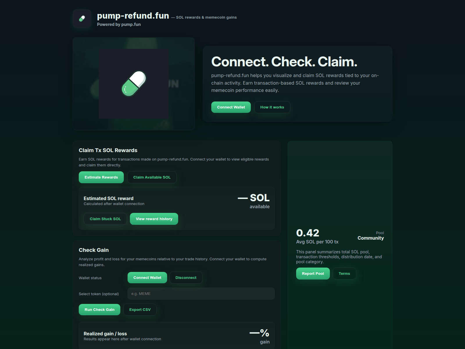 Screenshot of pump-refund.fun