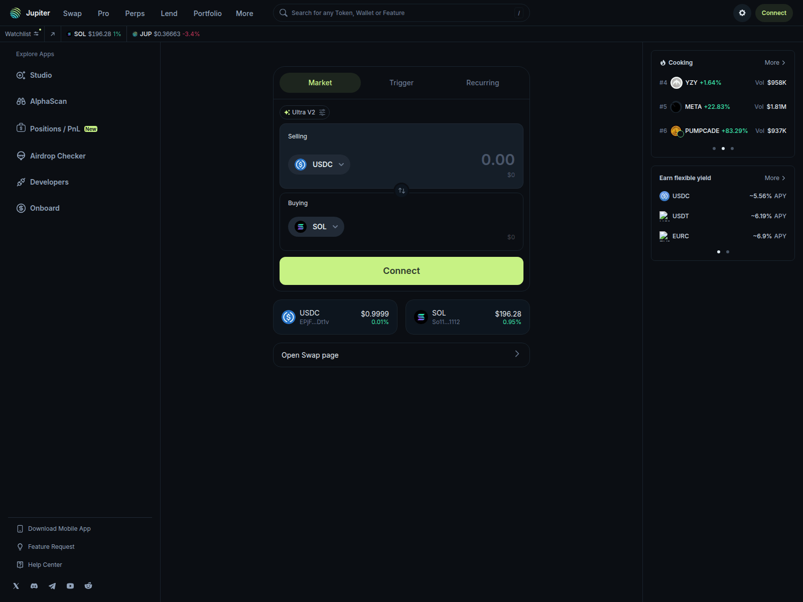 Screenshot of swap-jupiter.com
