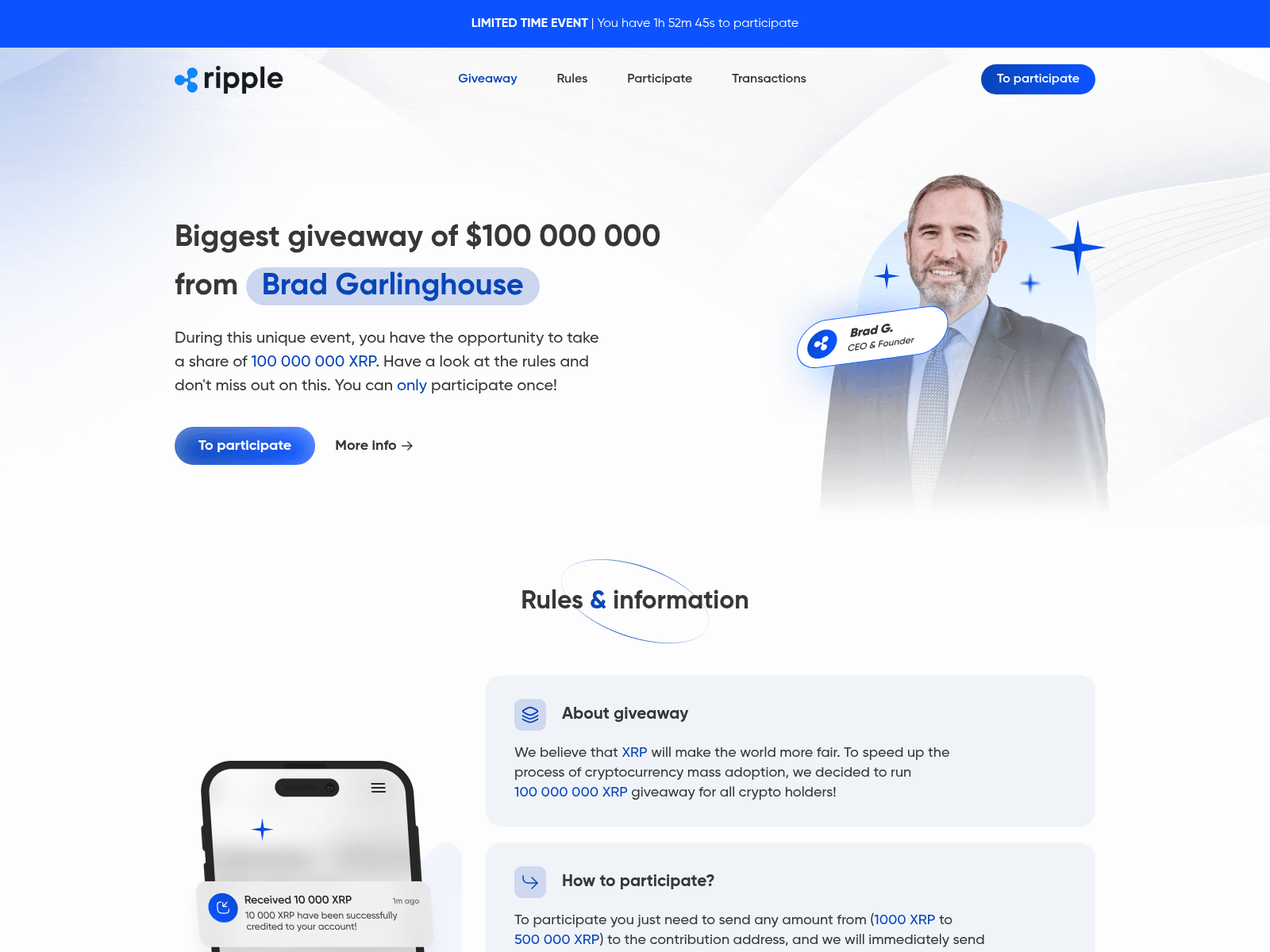 Screenshot of brad-rewards.com