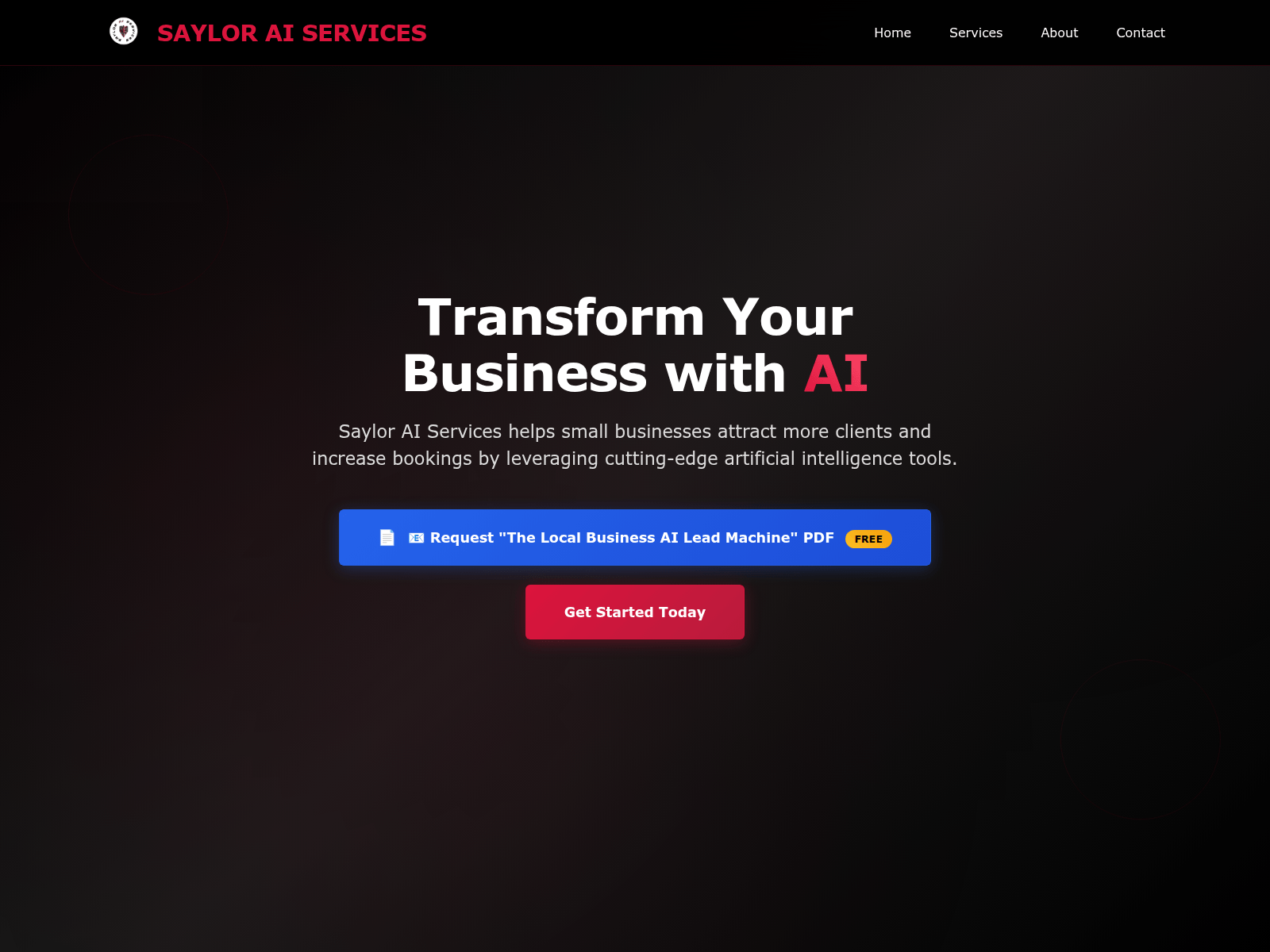 Screenshot of sayloraiservices.com