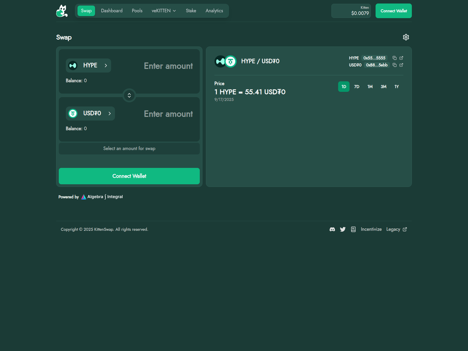 Screenshot of kittenswap-finance.net