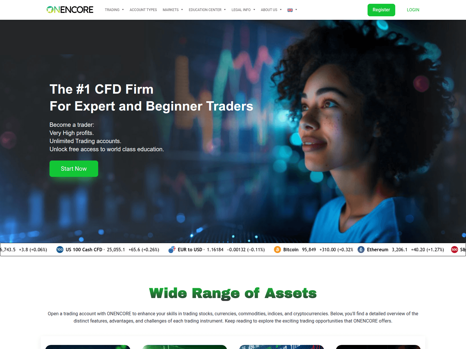 Screenshot of onencore.com