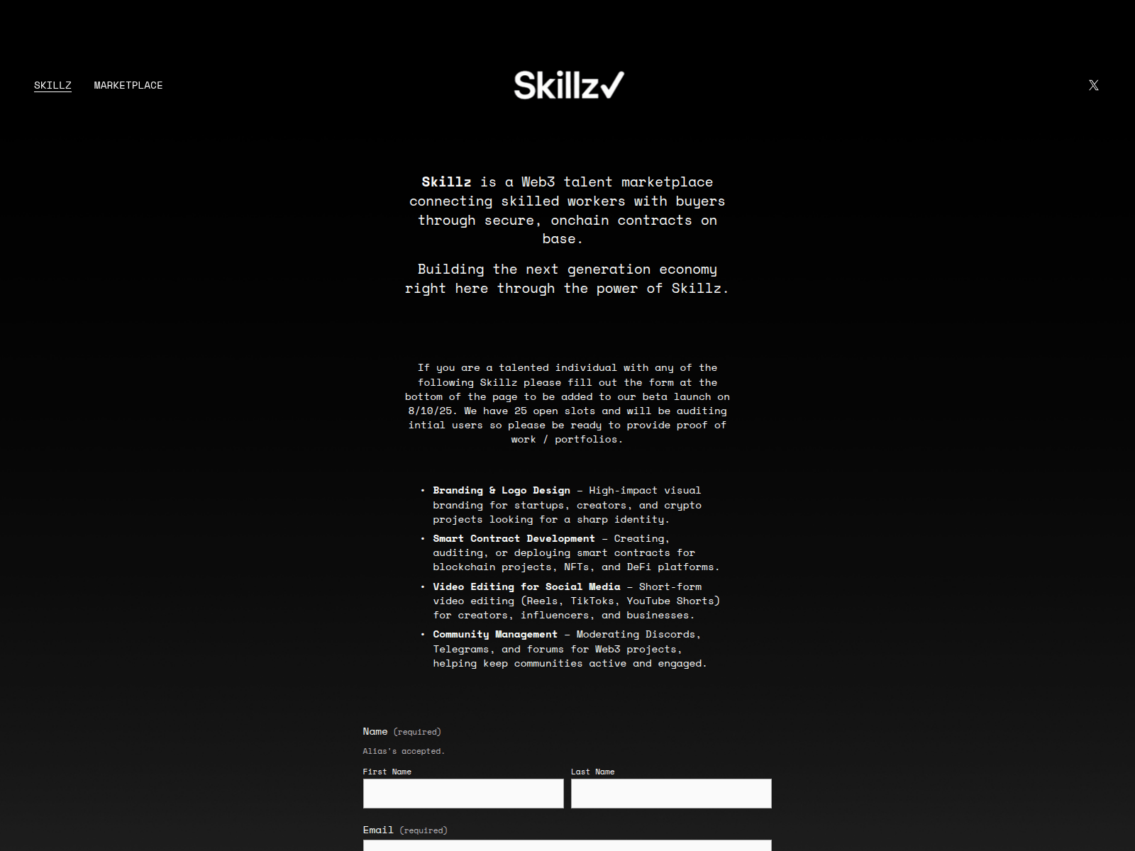Screenshot of skillzonbase.xyz
