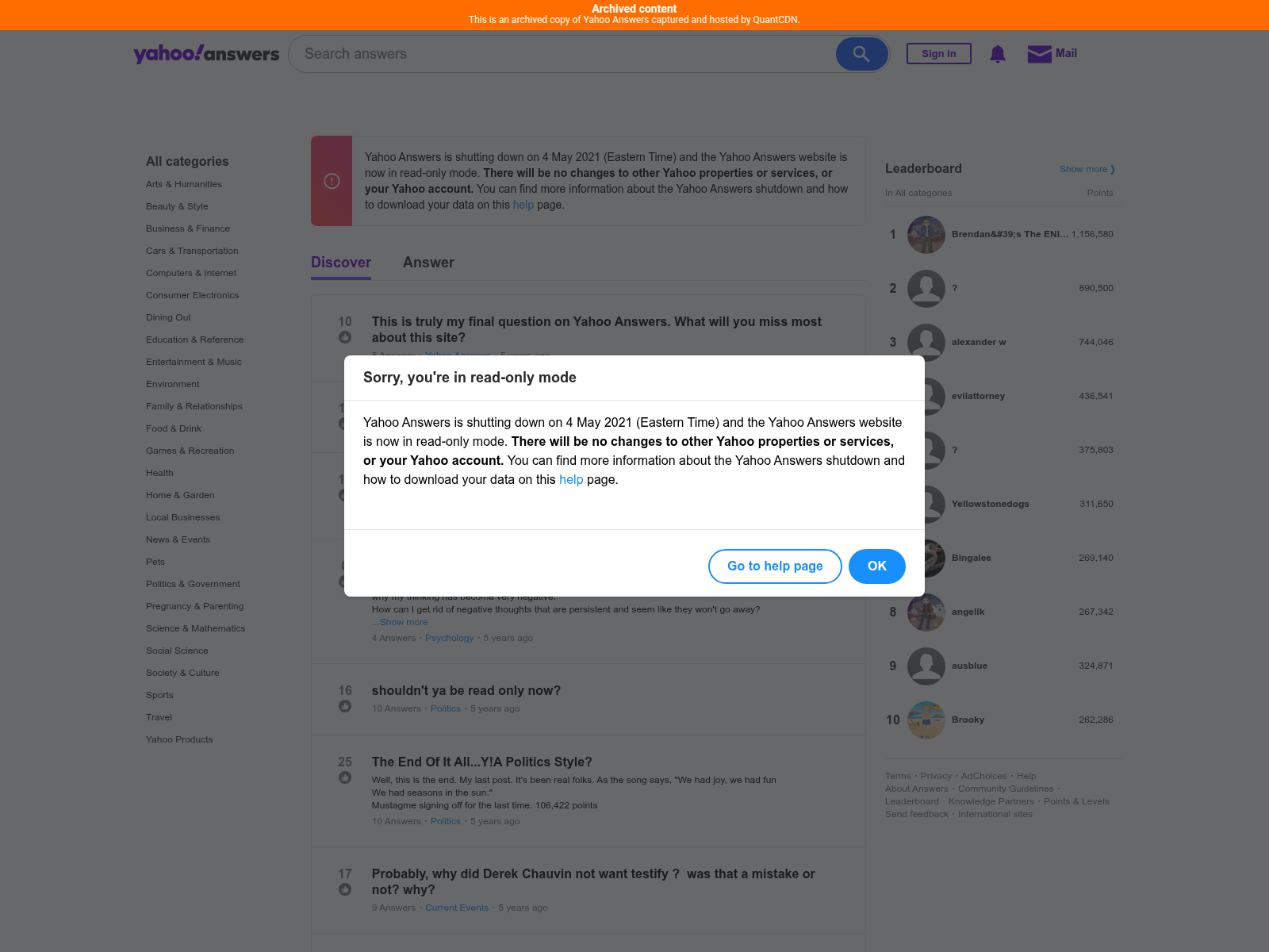 Screenshot of au.answers.quantarchive.com