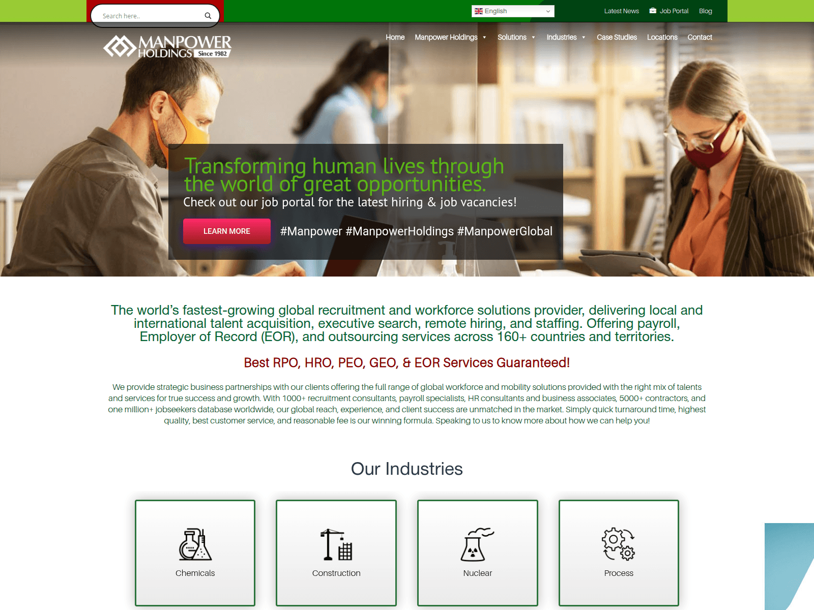 Screenshot of manpowerholdings.com