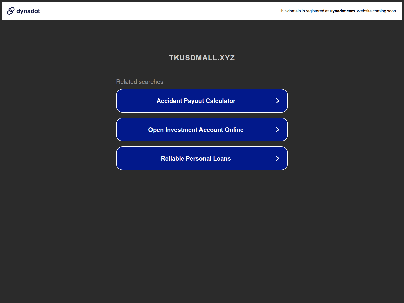 Screenshot of tkusdmall.xyz