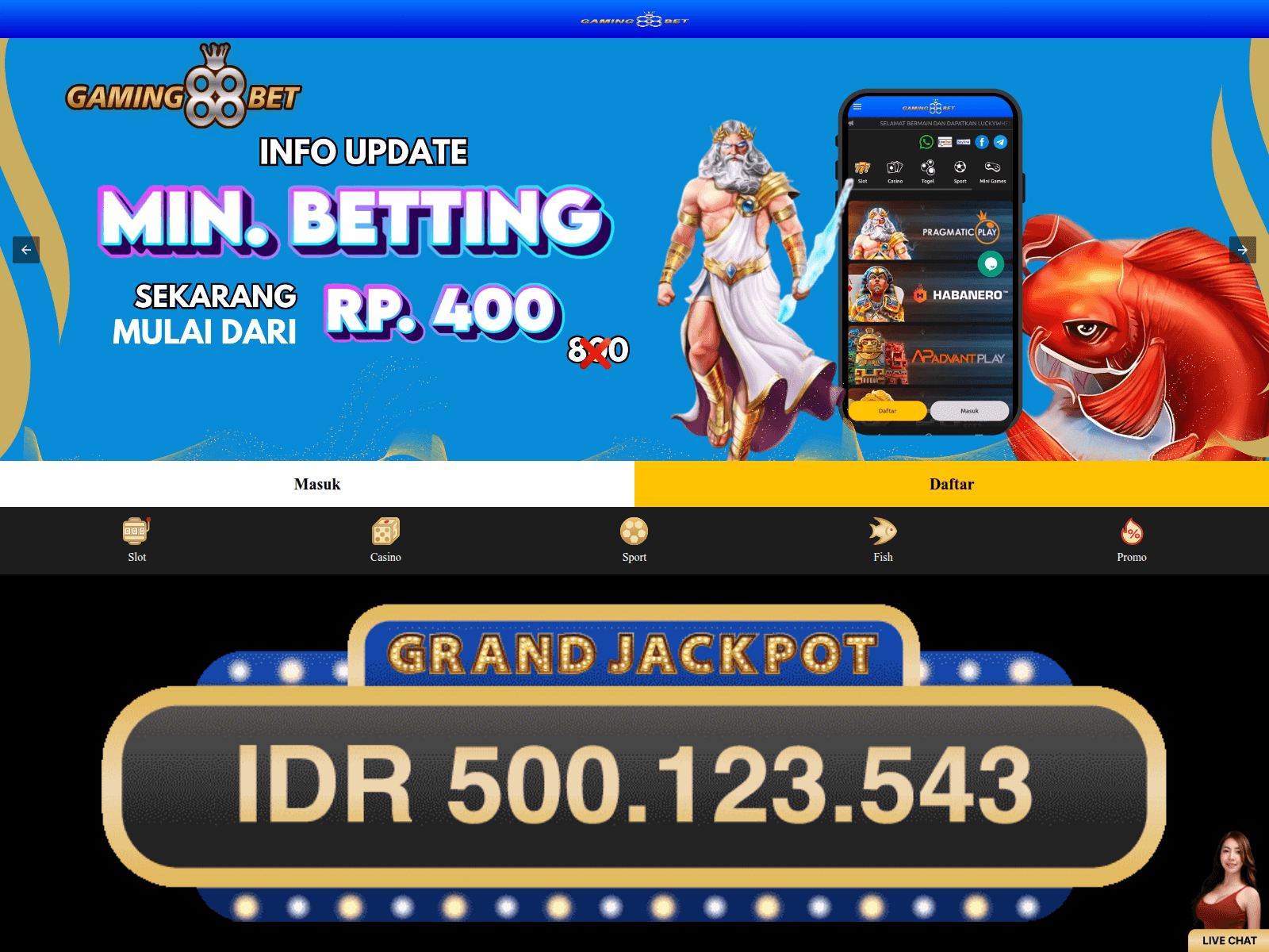 Screenshot of gaming88bet-aamp.xyz