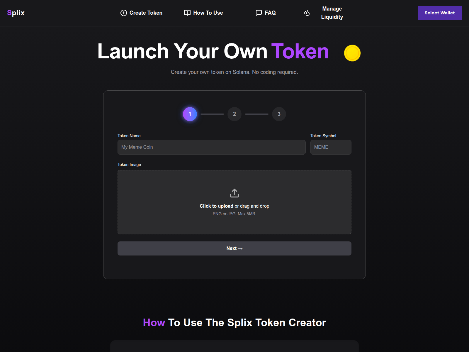 Screenshot of launch-memecoin.company