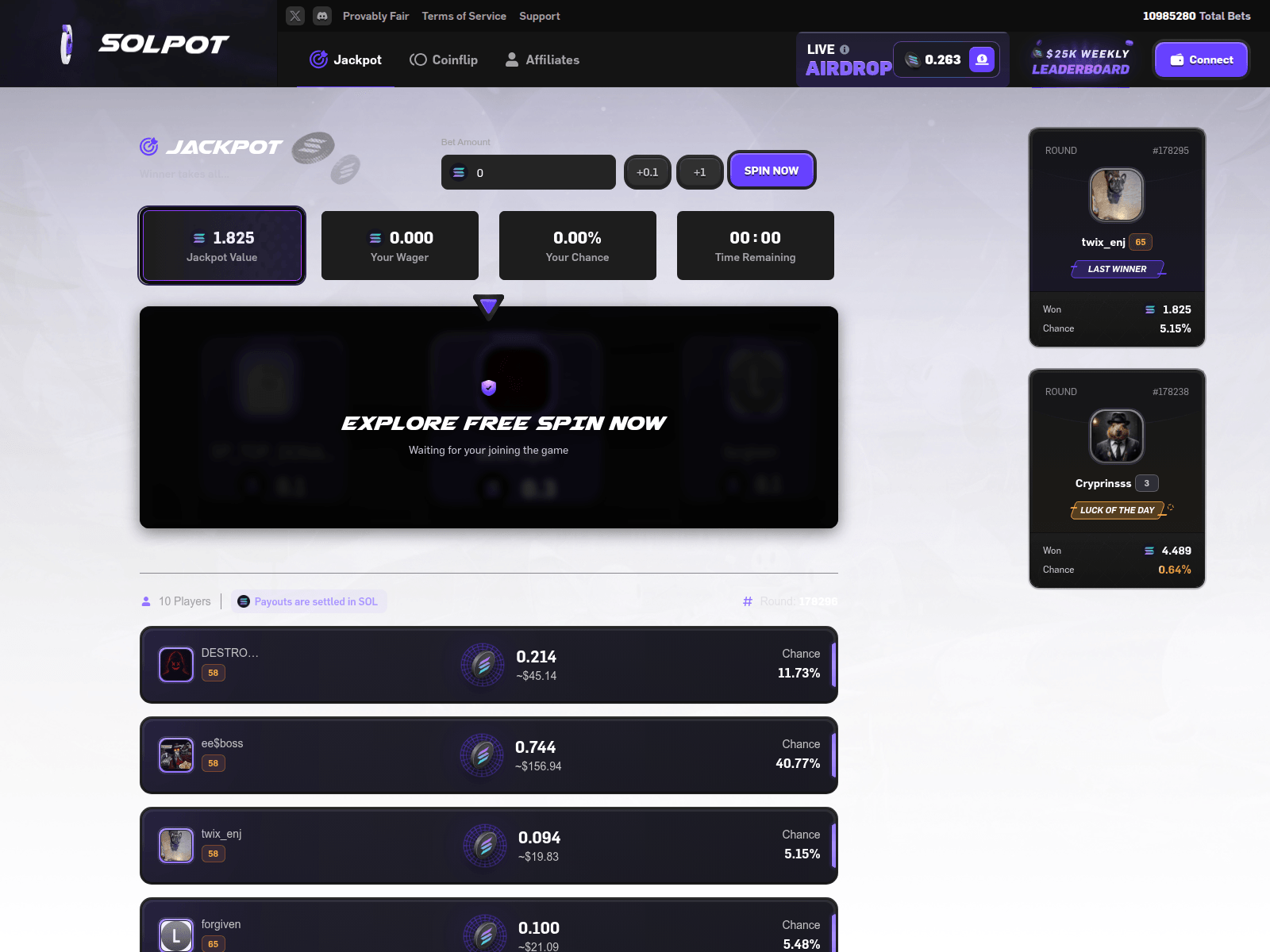 Screenshot of solanapot.com