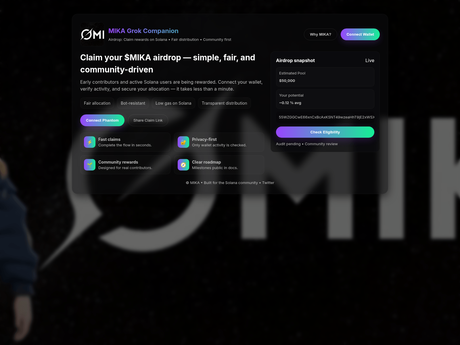 Screenshot of mikasol.live