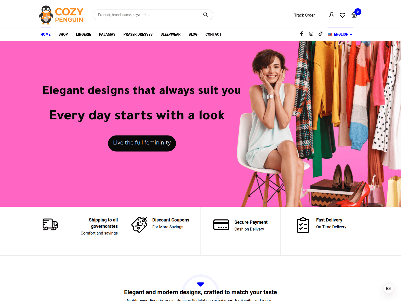 Screenshot of cozypengui.com