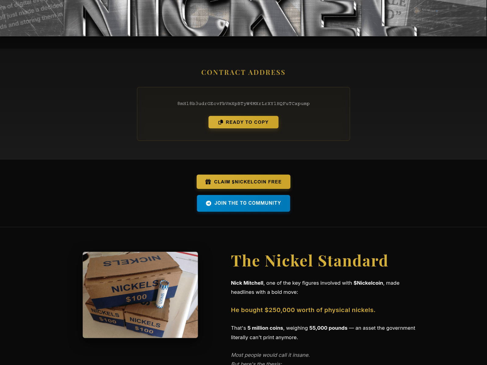Screenshot of nickelcoin.fun