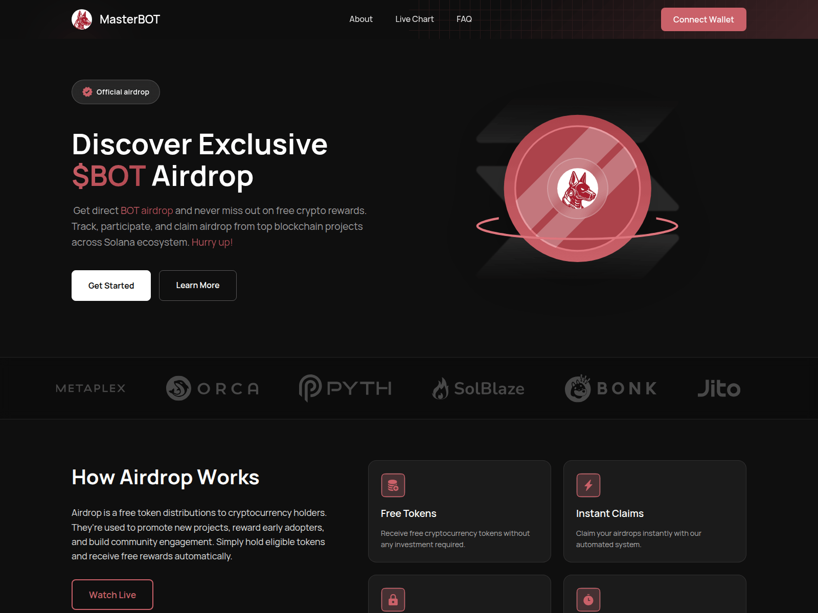 Screenshot of masterbot.sol-coin.xyz