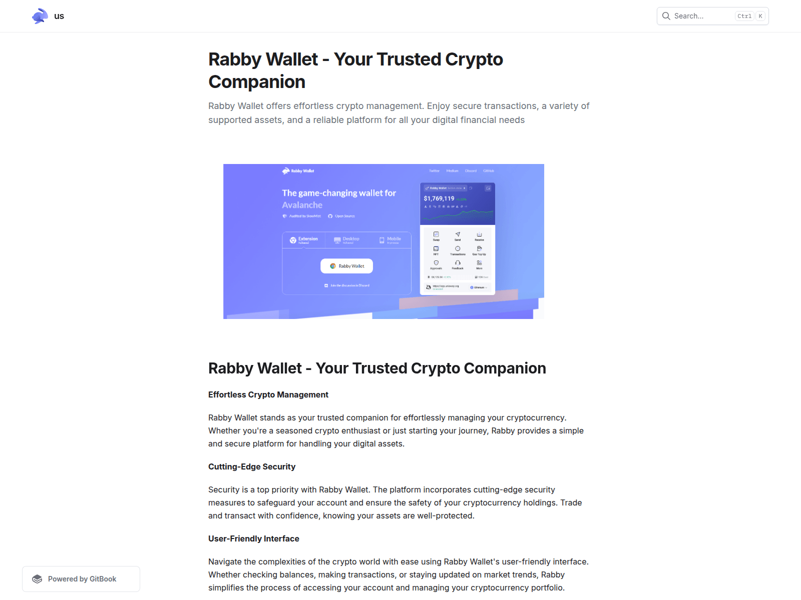 Screenshot of rabbyejwallet.gitbook.io