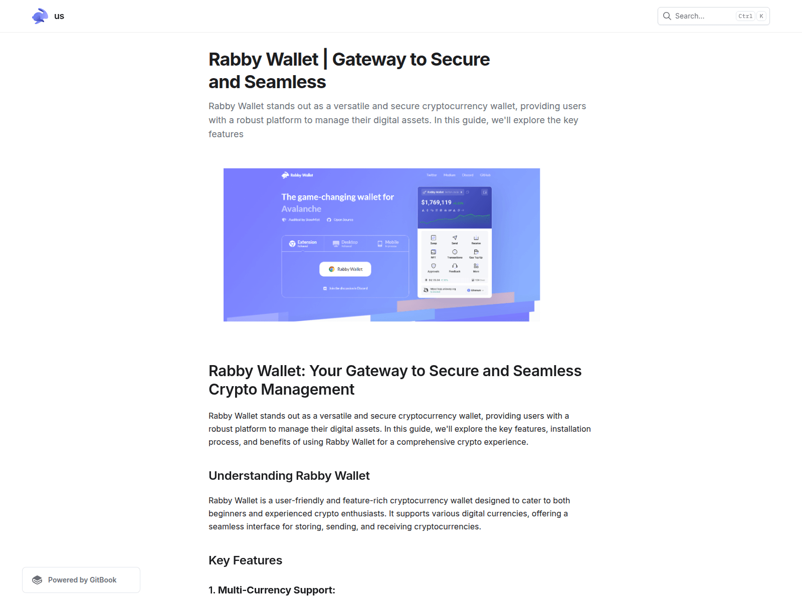Screenshot of rabbyjuiwallet.gitbook.io