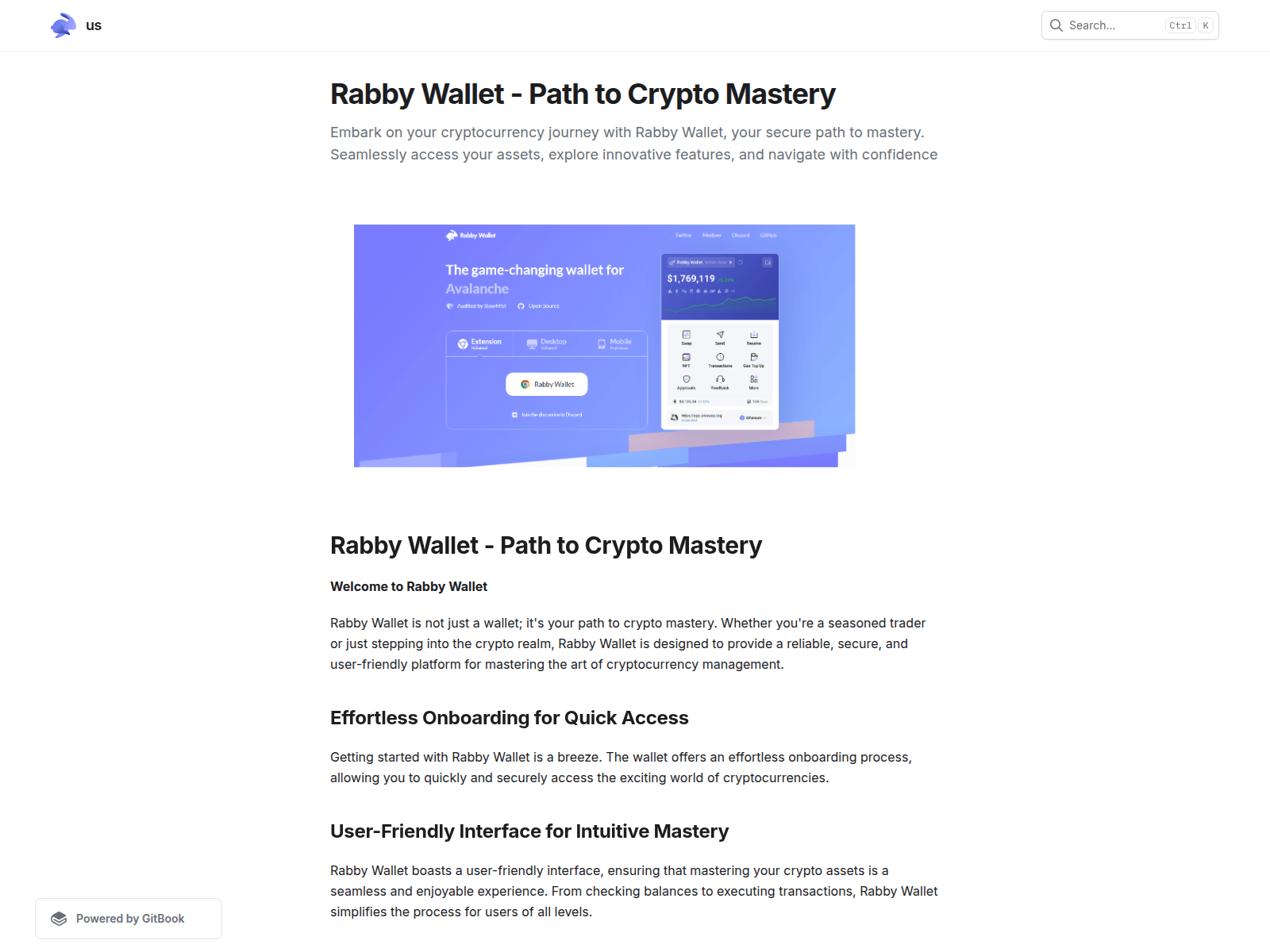 Screenshot of rabbyrjwallet.gitbook.io