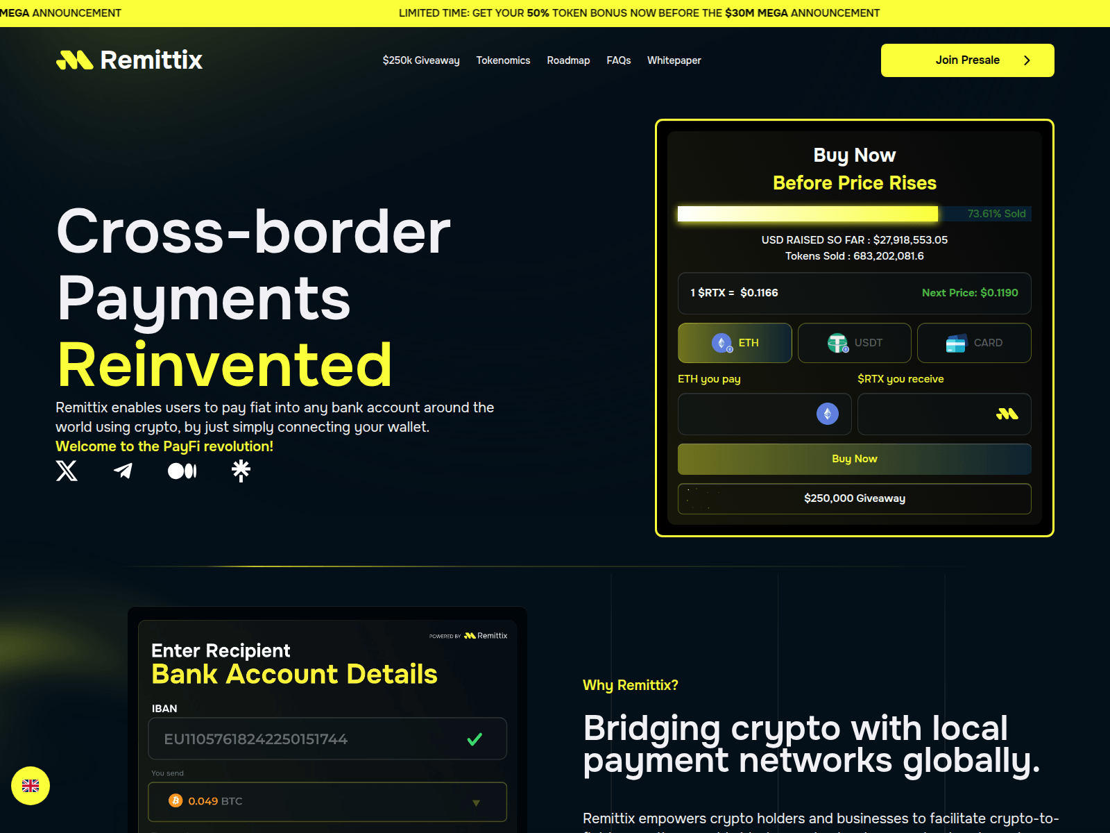 Screenshot of remittx.io