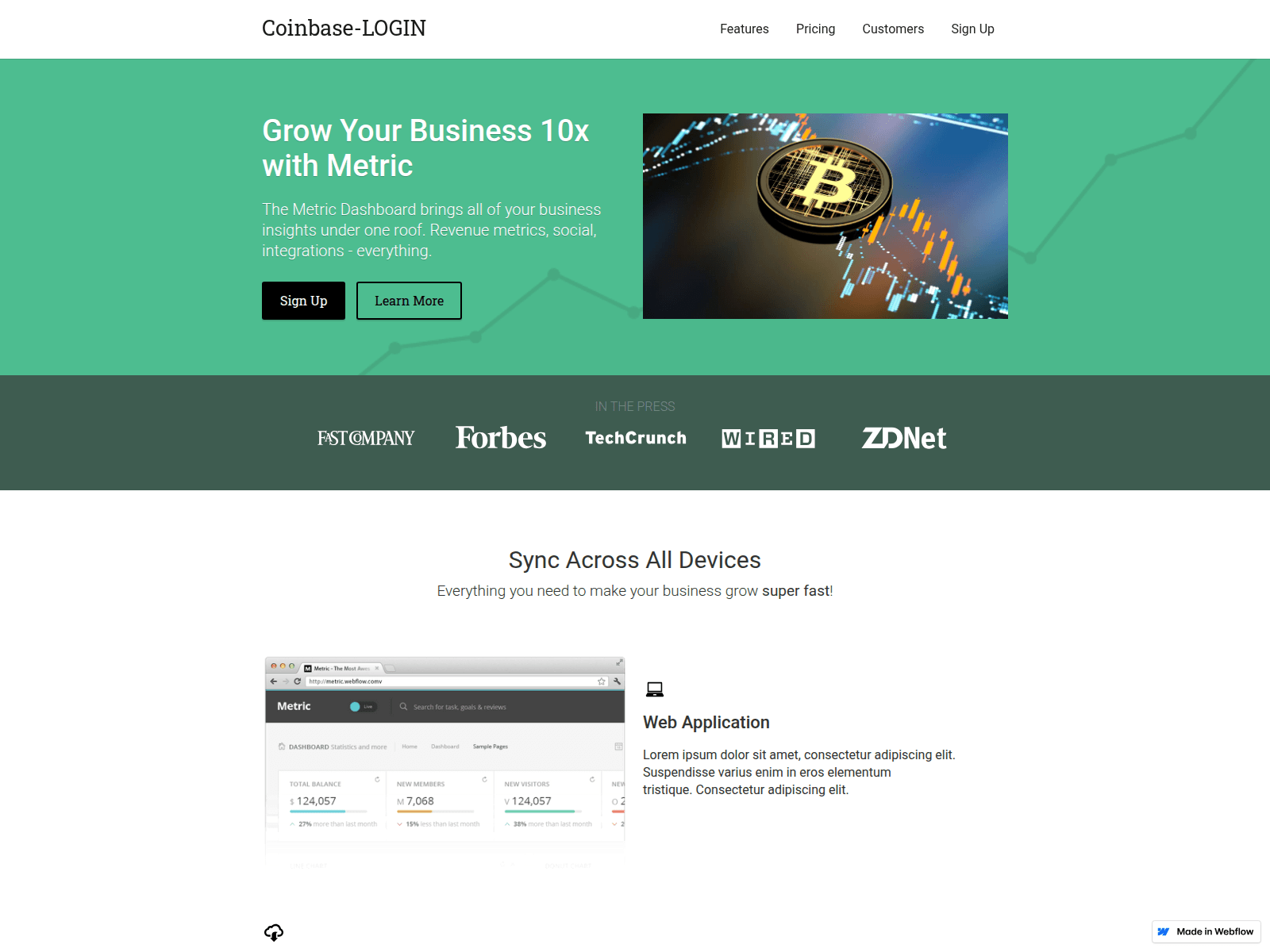 Screenshot of coinbaseloginset.webflow.io