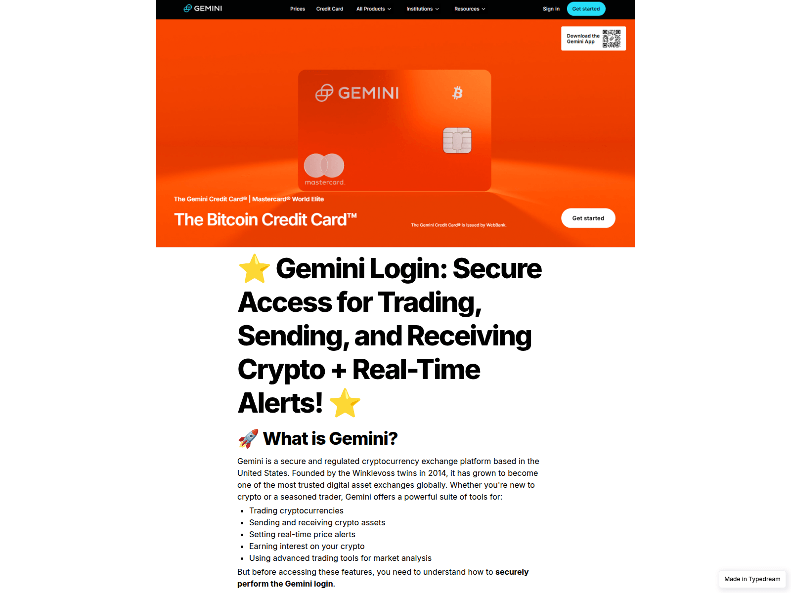 Screenshot of secure-gemini-login-hub.typedream.app