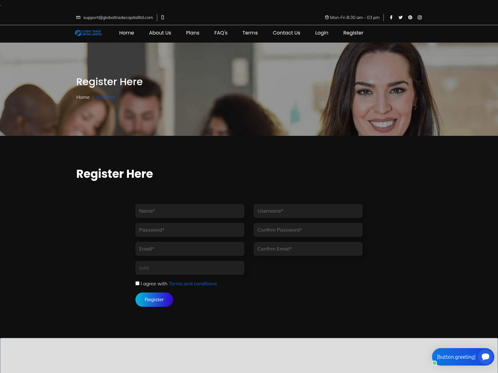 Screenshot of globaltradecapitalltd.com