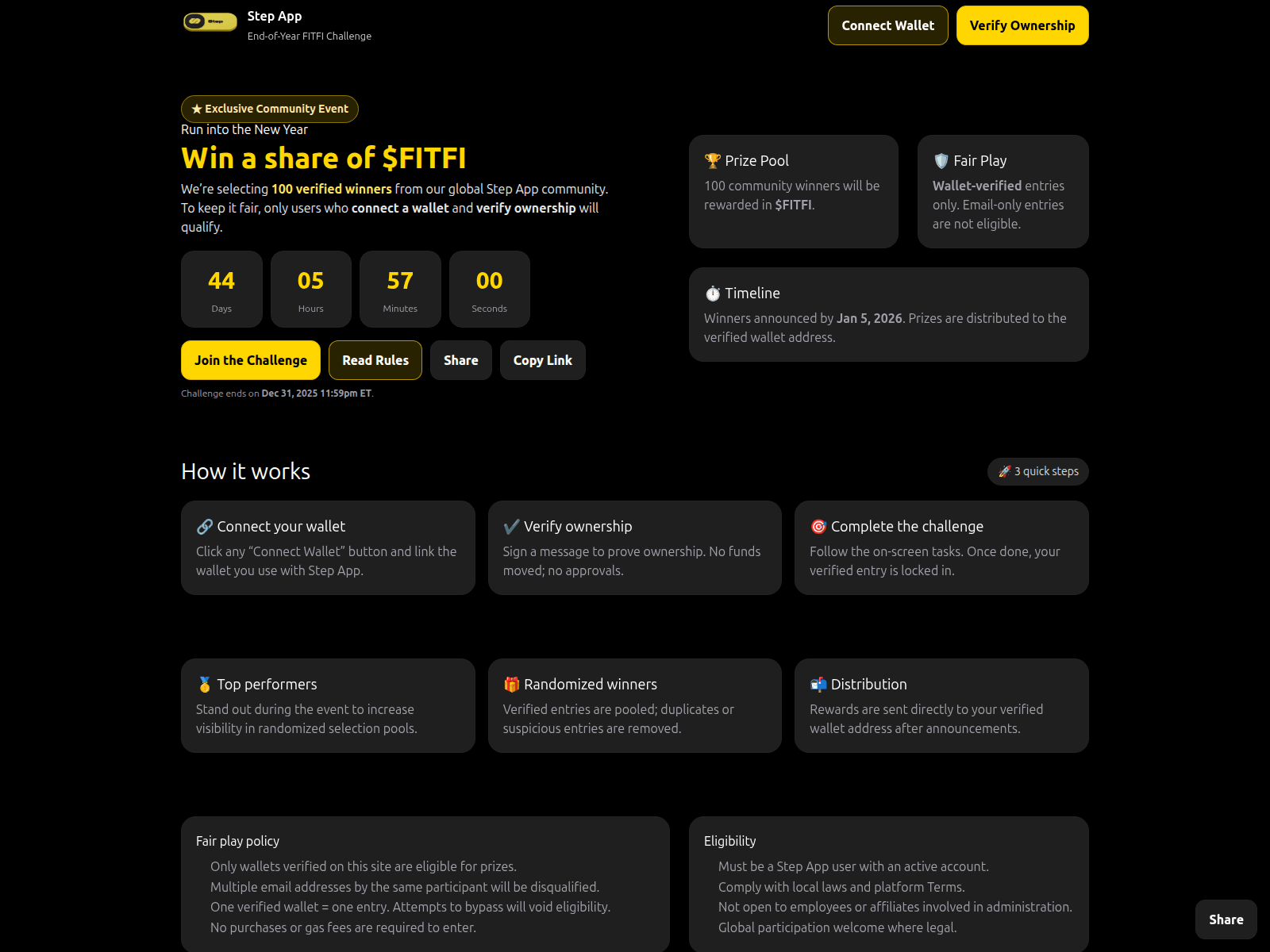 Screenshot of stepapp-challenge.com