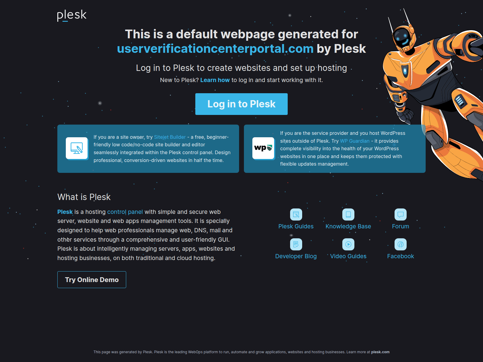 Screenshot of userverificationcenterportal.com