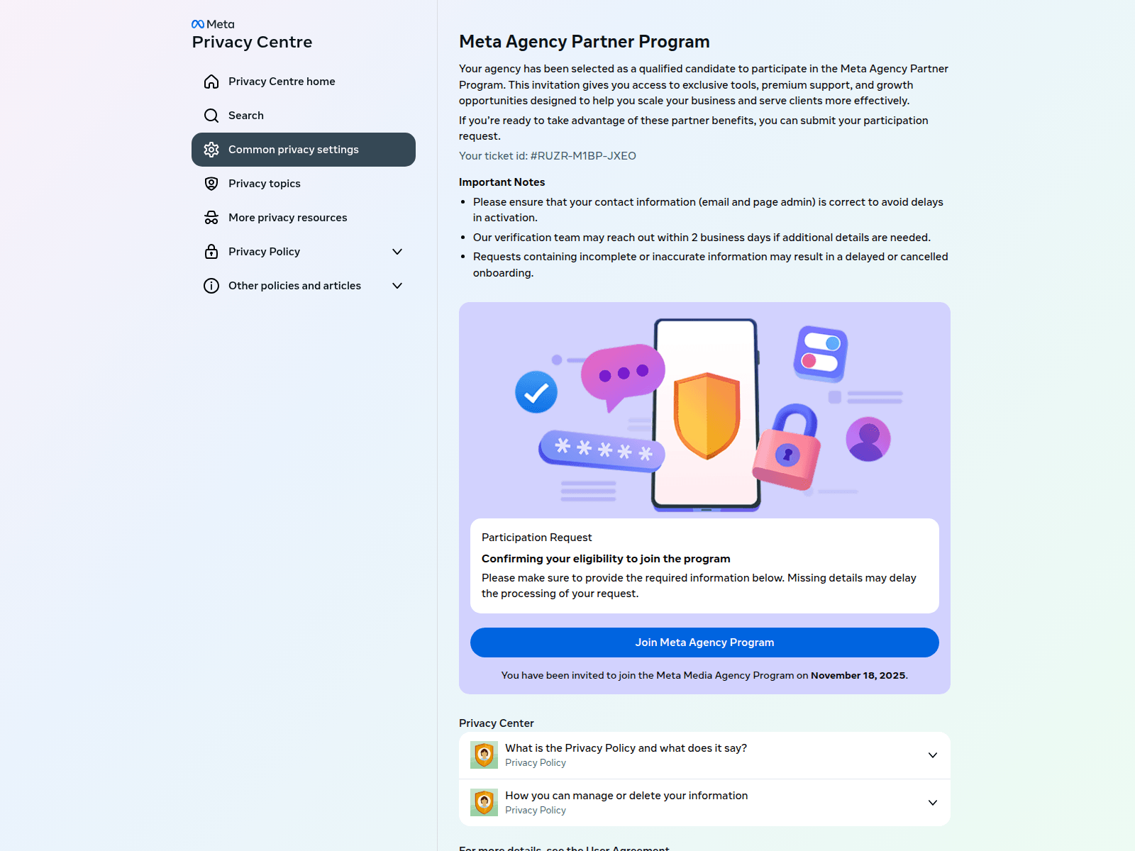 Screenshot of userprofile.agency-partner-register.com