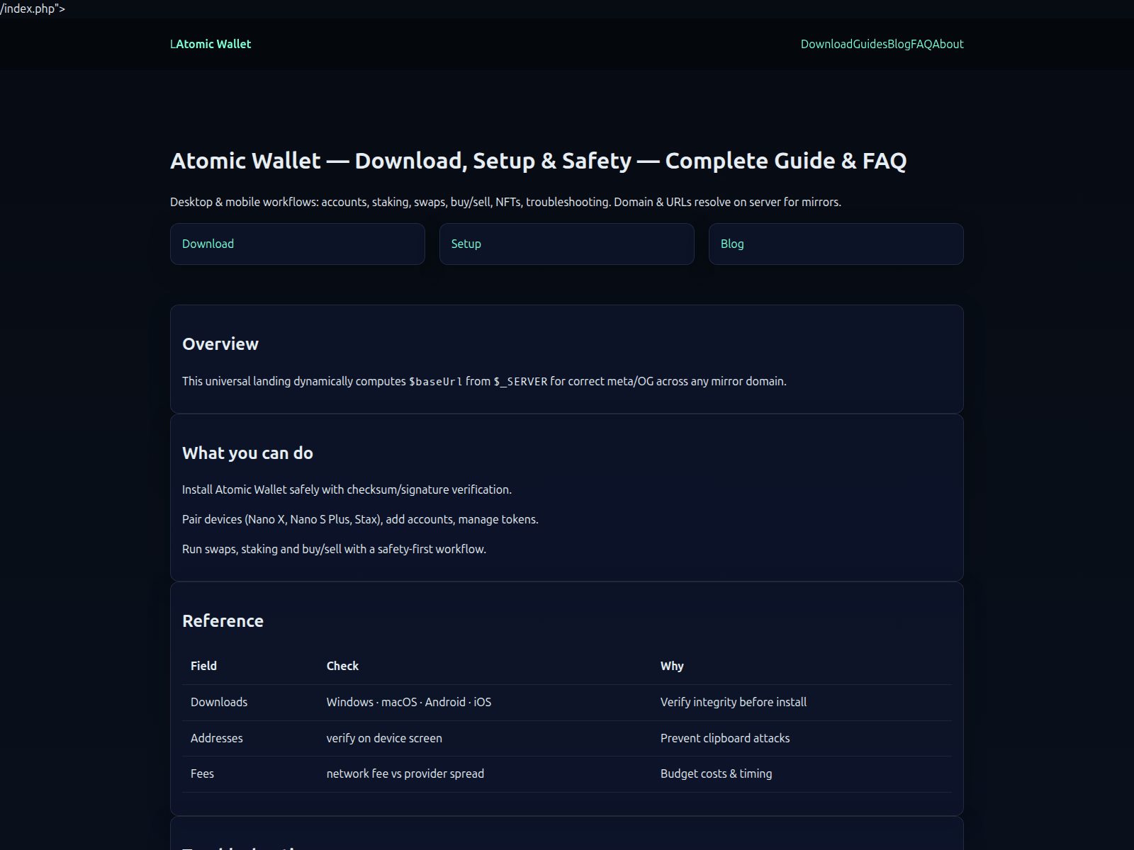Screenshot of download-atomic.io