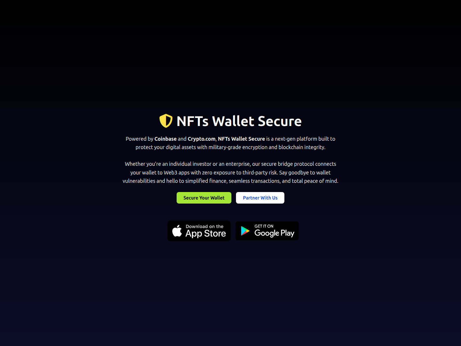 Screenshot of nftswalletsecure.com