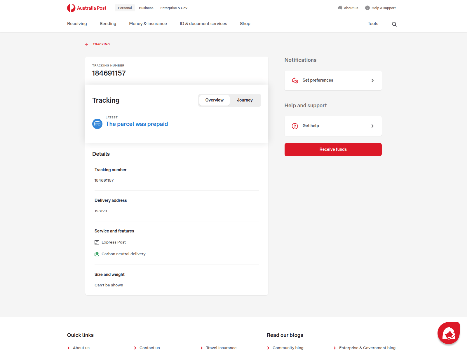 Screenshot of auspost.fast-verify.icu