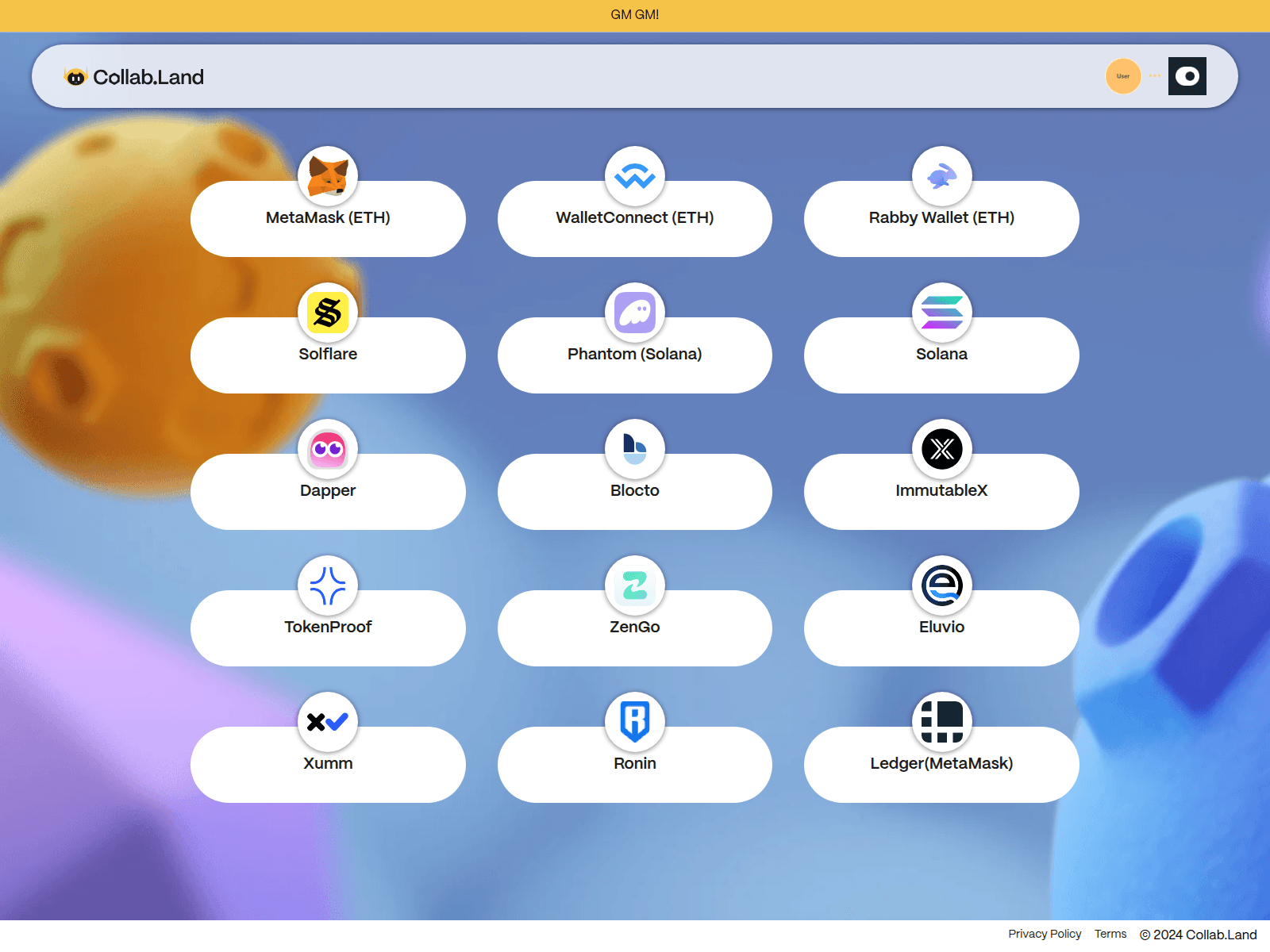 Screenshot of collab.lands-crypto.com