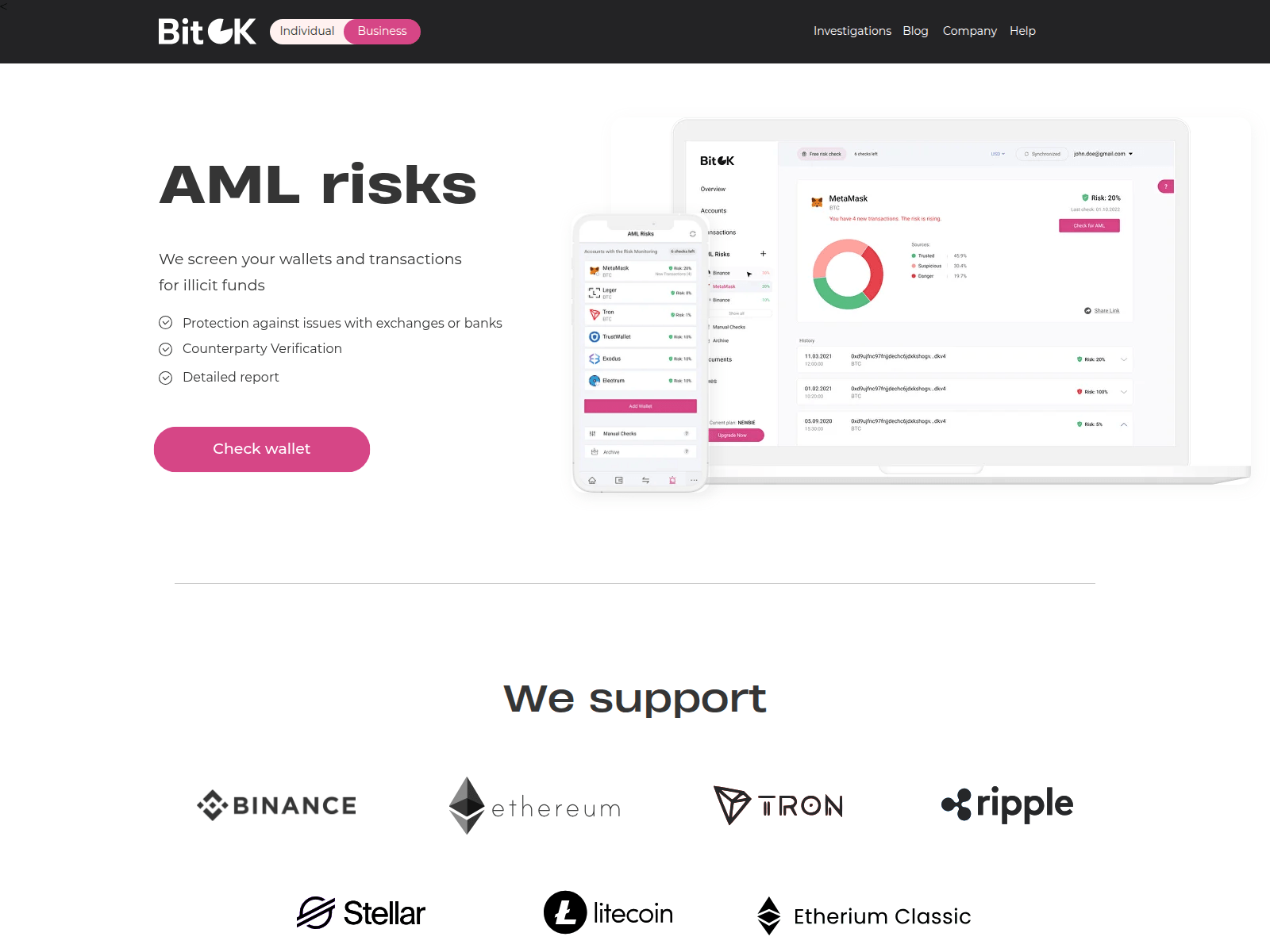 Screenshot of aml-checker.github.io