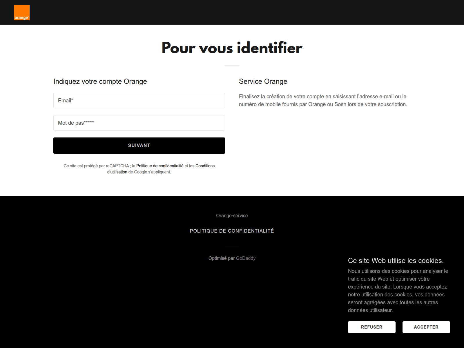Screenshot of orange-service.godaddysites.com