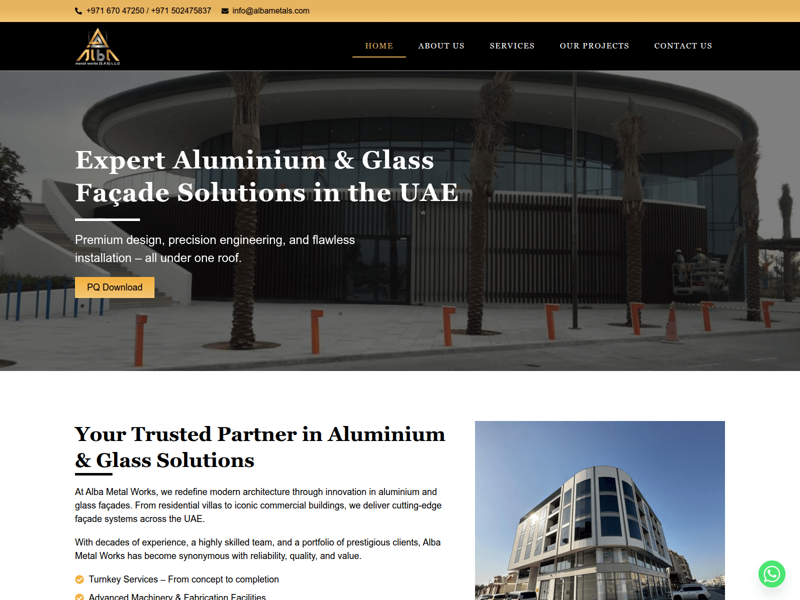 Screenshot of albametals.com