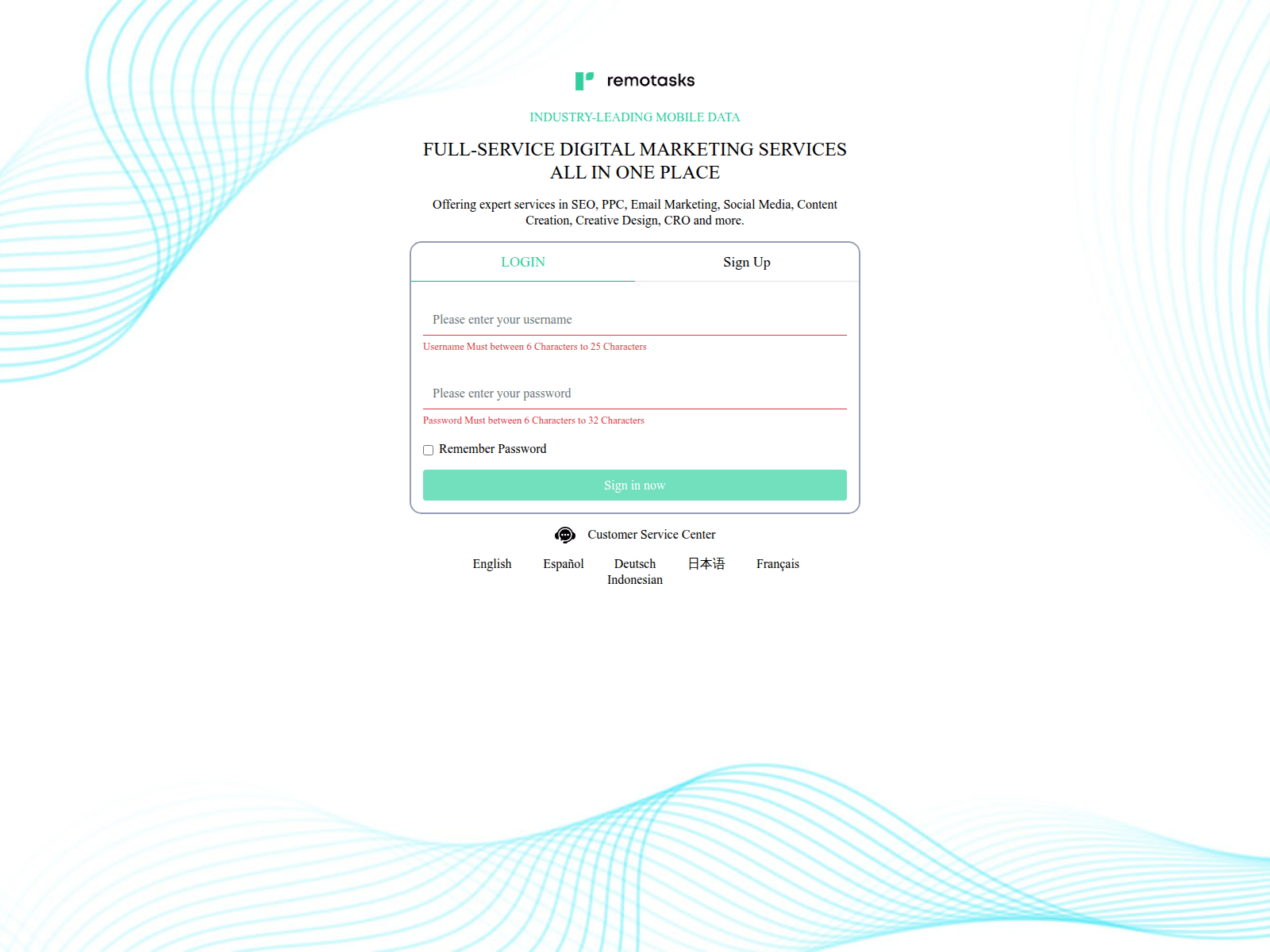 Screenshot of onlineremotasks.cc