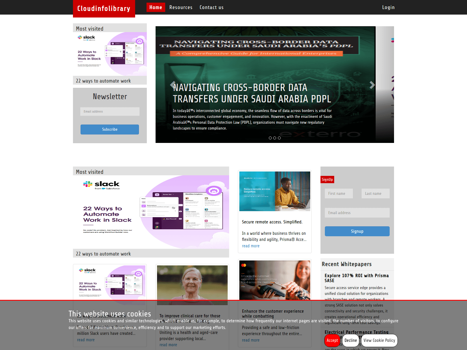 Screenshot of cloudinfolibrary.com