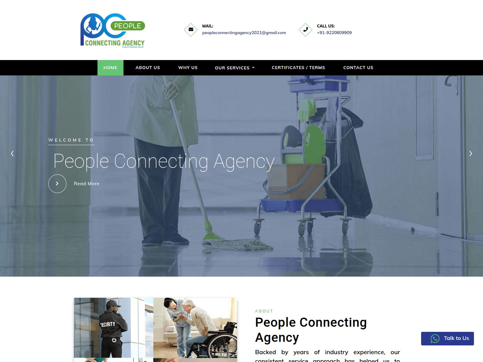 Forensic screenshot of peopleconnectingagency.com