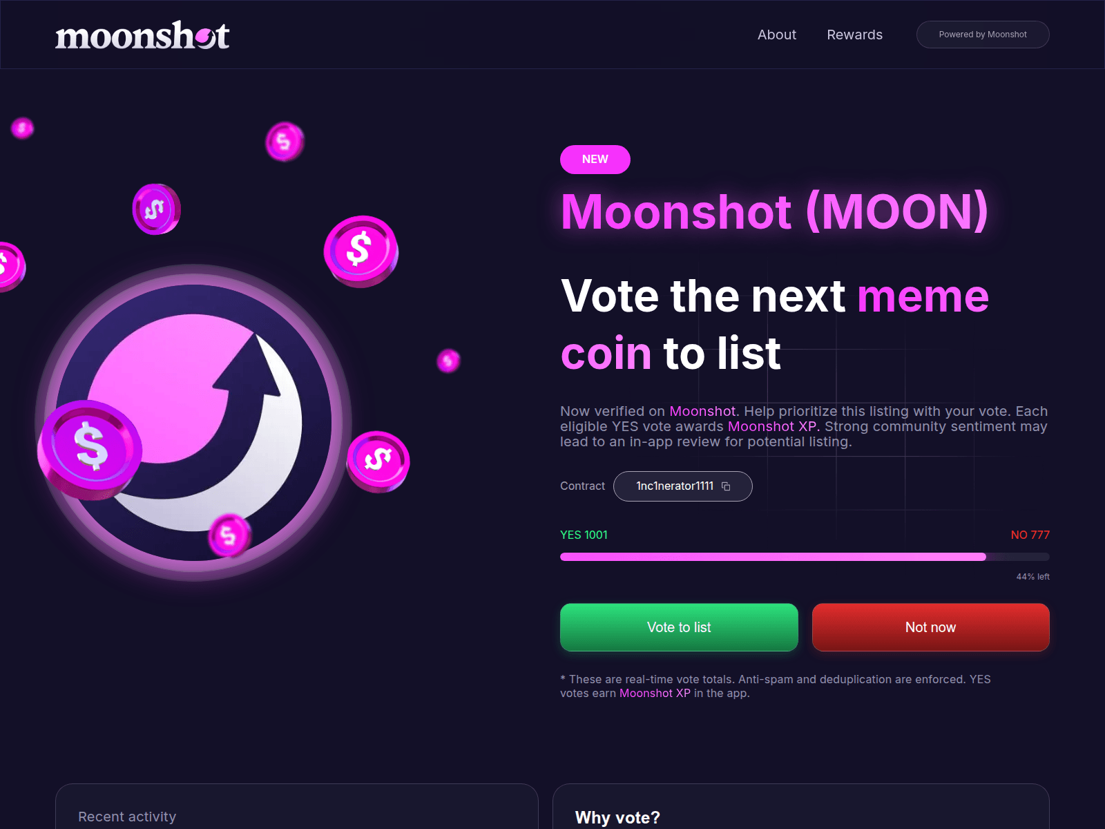 Screenshot of moonshot-listing.trade