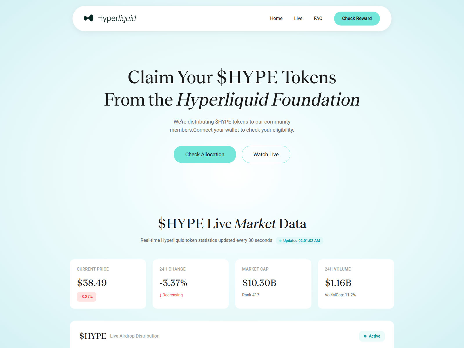 Screenshot of eligible-hyperliquid.com