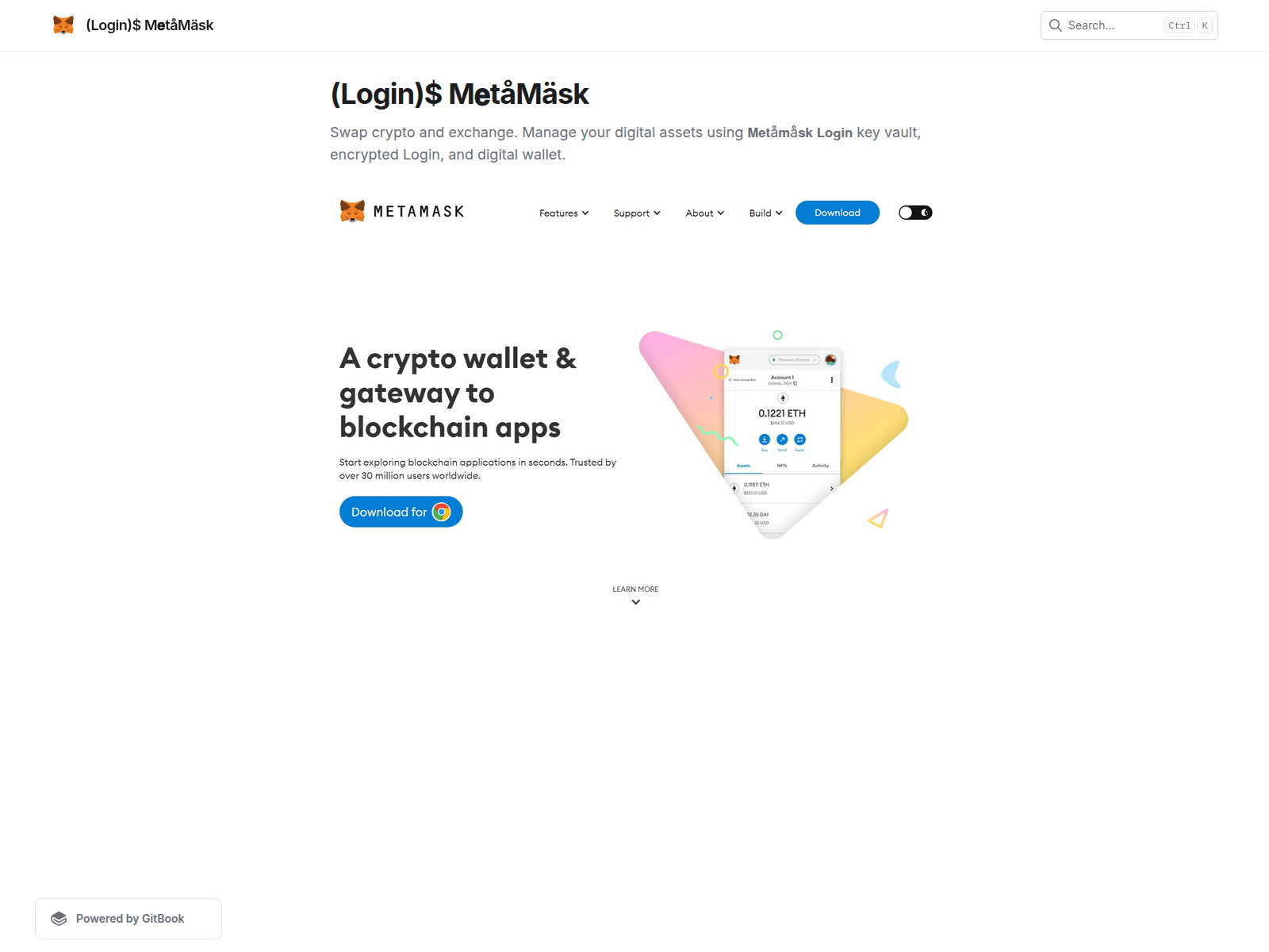 Screenshot of metamask-loginty.gitbook.io