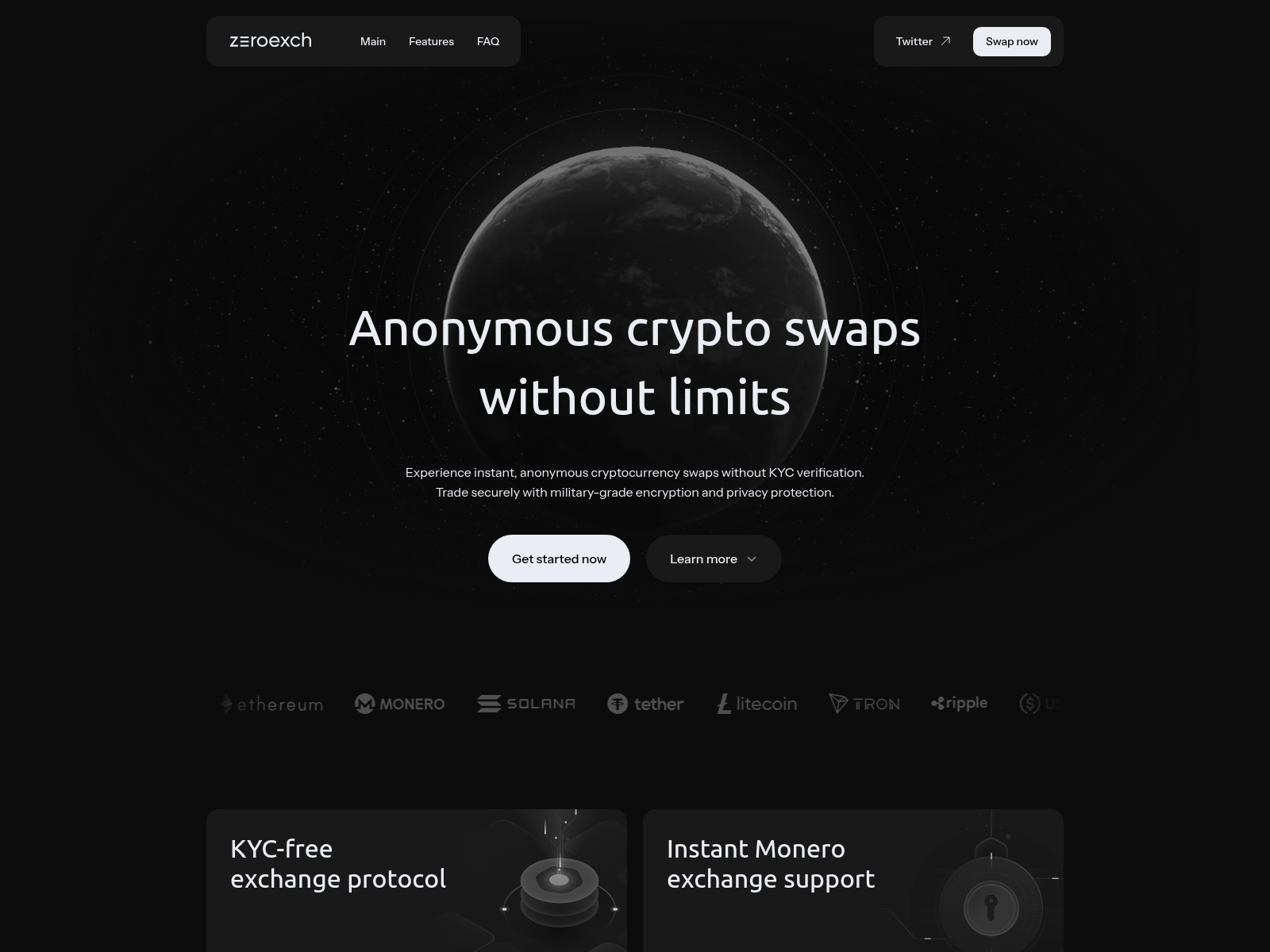 Screenshot of zeroexch.io