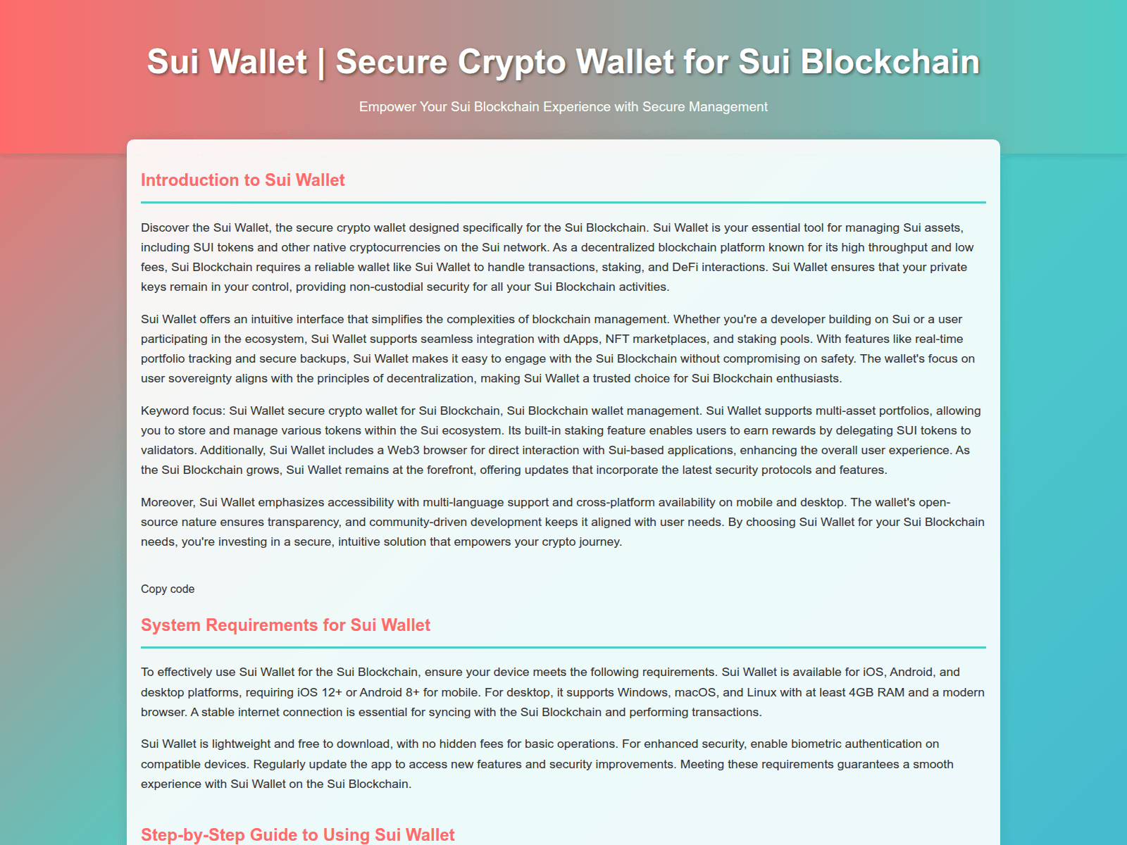 Screenshot of wallet--suicloud.pages.dev