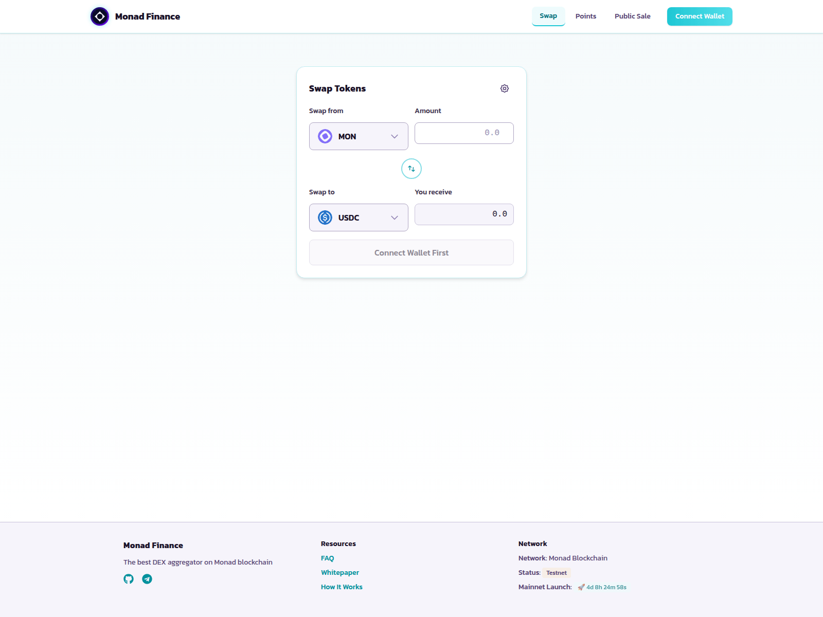 Screenshot of monadfinance.xyz
