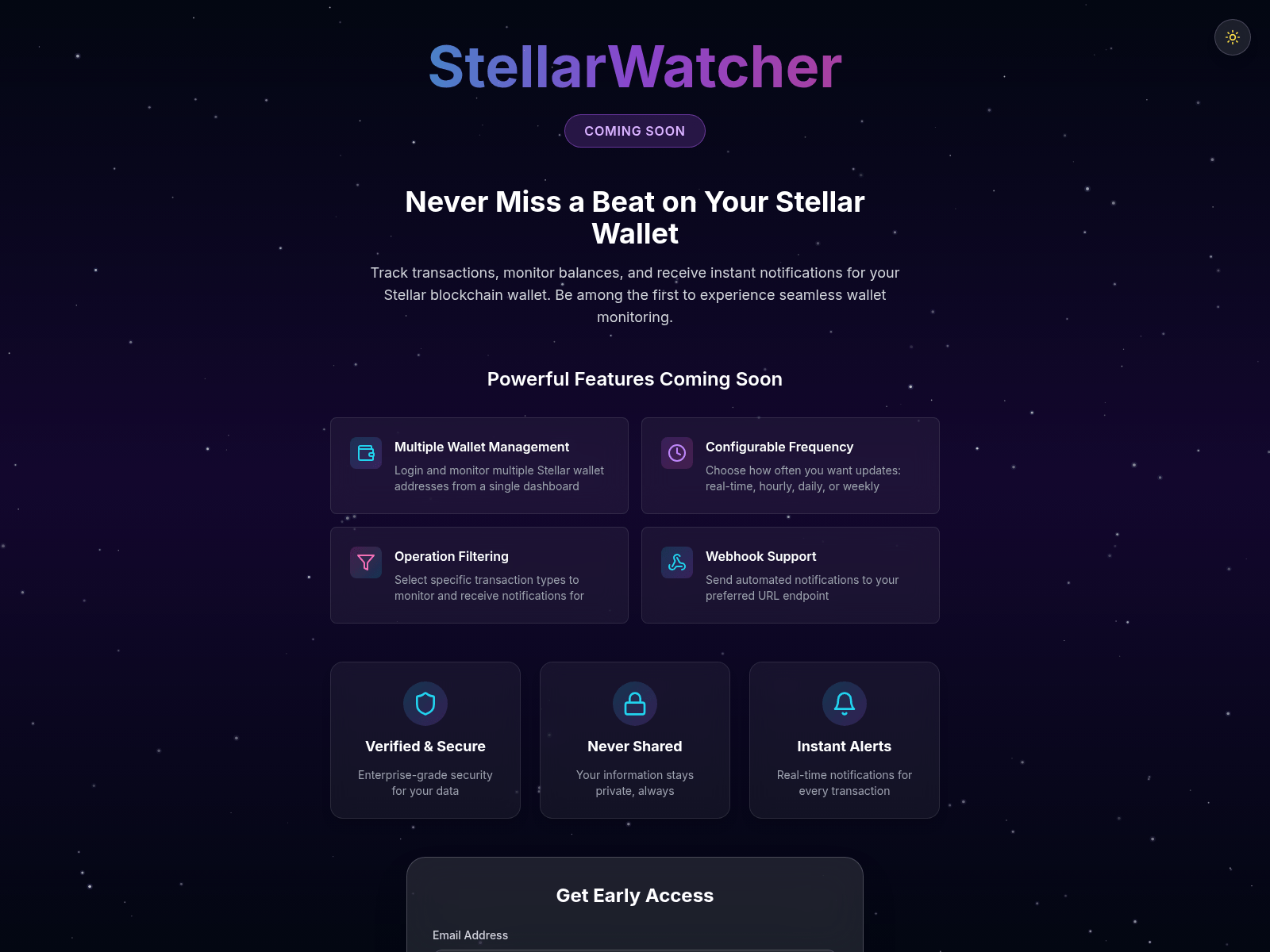 Screenshot of stellarwatcher.com
