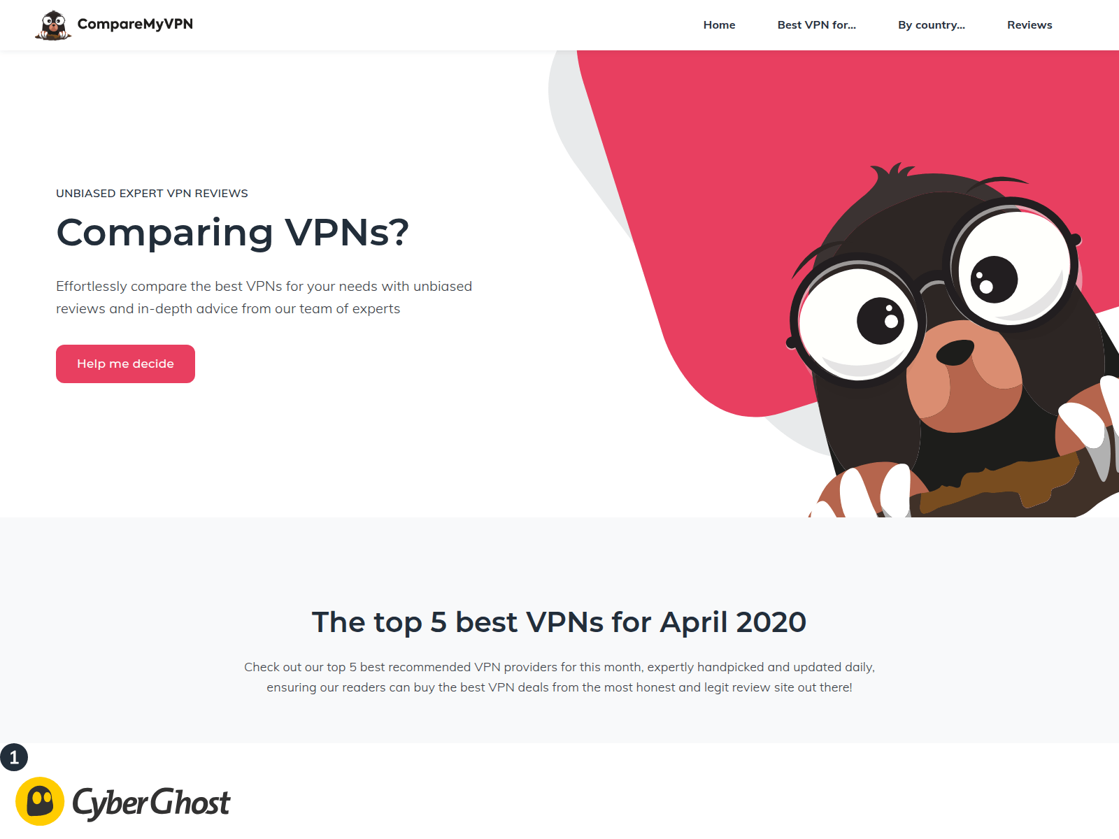Screenshot of staging2.comparemyvpn.com