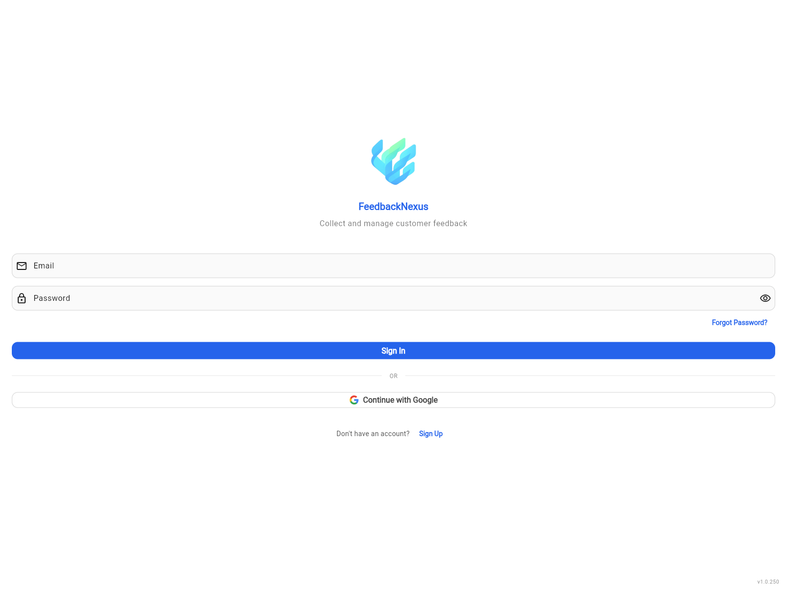 Screenshot of admin.feedbacknexus.com