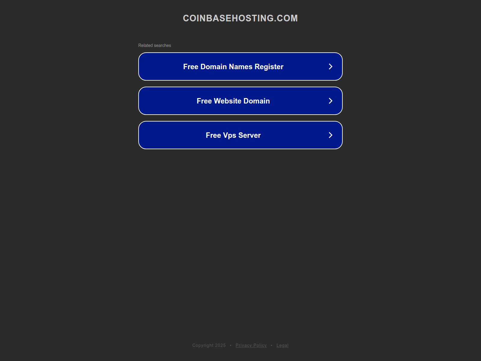 Screenshot of coinbasehosting.com