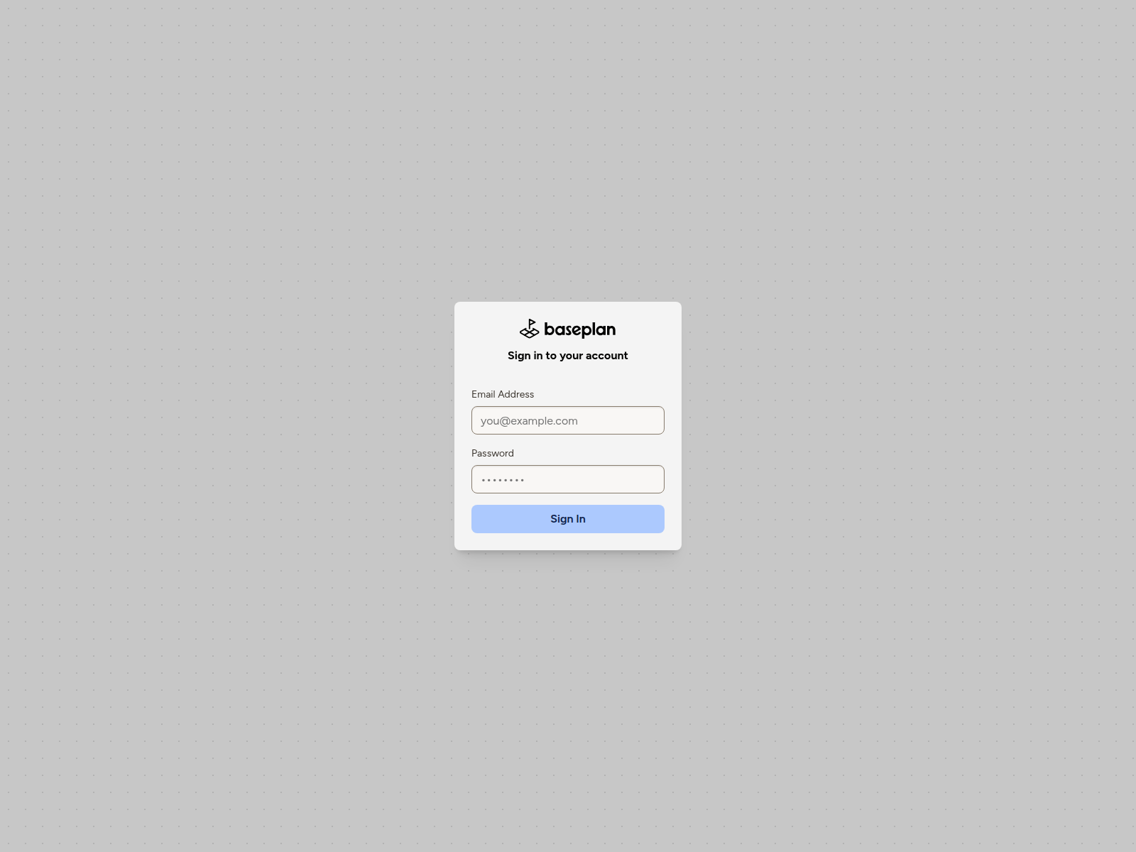 Screenshot of baseplan.app