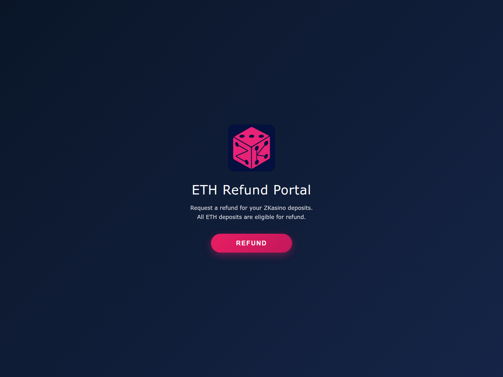 Screenshot of refund-zkasino.xyz