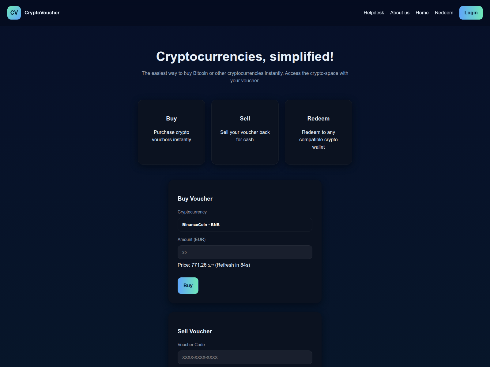 Screenshot of cryptovouchers.xyz